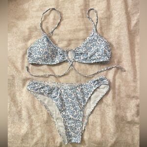 Ditsy Floral Tie Front Bikini Set